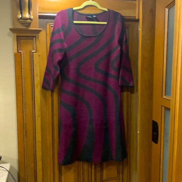 NWOT Nina Leonard Jacquard Long Sleeve Sweater Dress Size Large - Picture 4 of 9